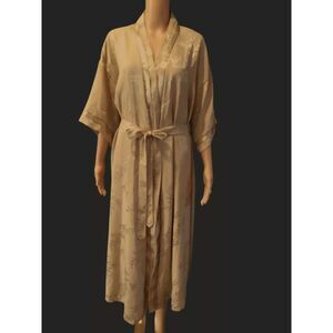 GLAM Vintage Petra Fashions Gold Satin Nightgown & Satin Damask Peignoir Set XL